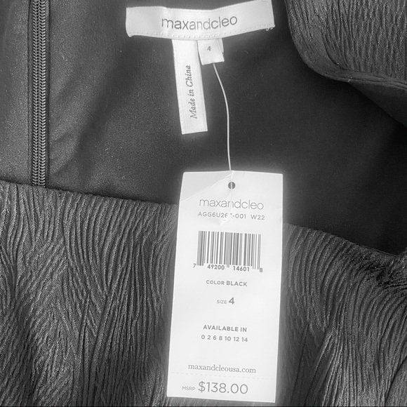 Max& Cleo Black Dress w Gold Belt. As 4. NWT. - Picture 10 of 10